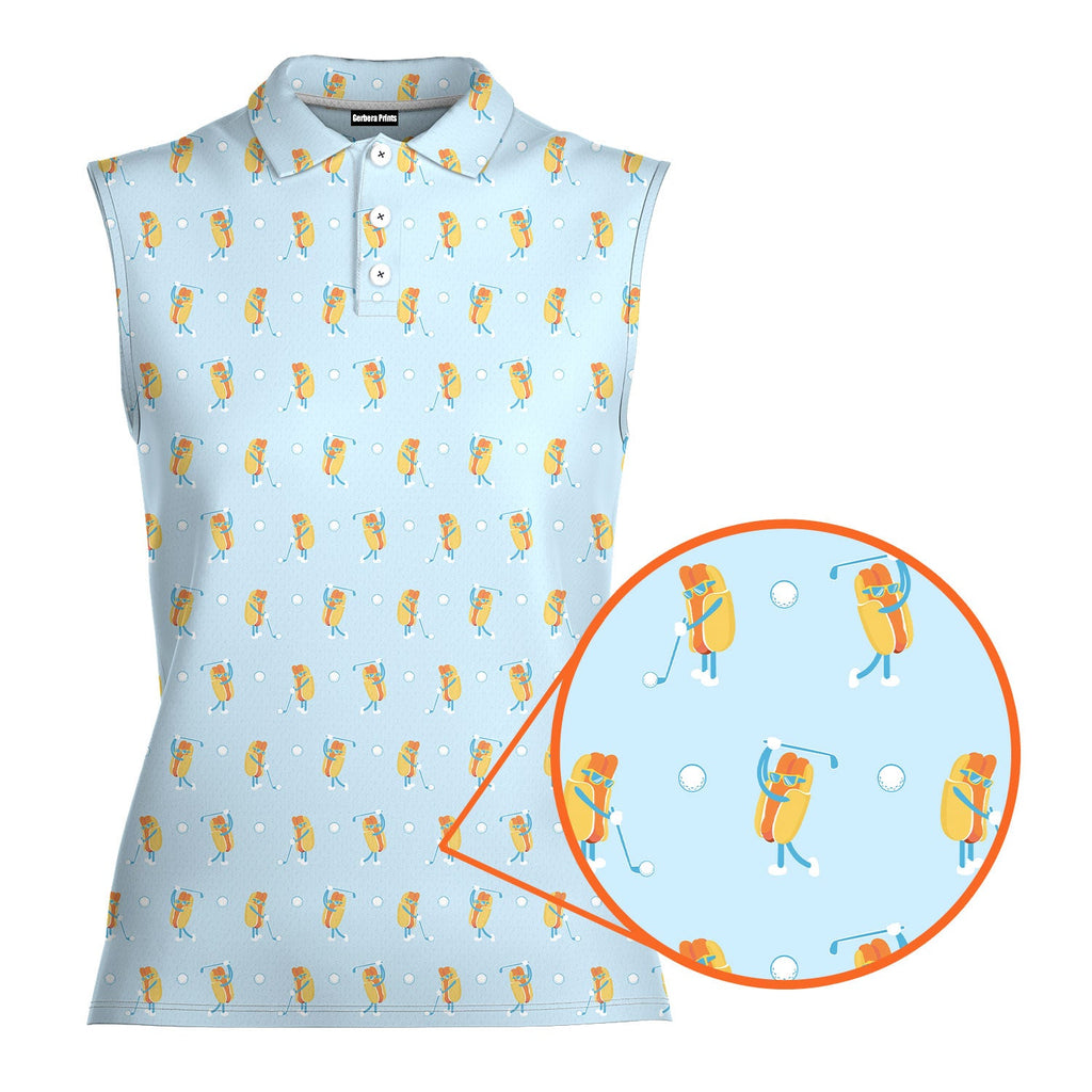 Sizzlin' Swing-Women Sleeveless Polo Shirt-Gerbera Prints
