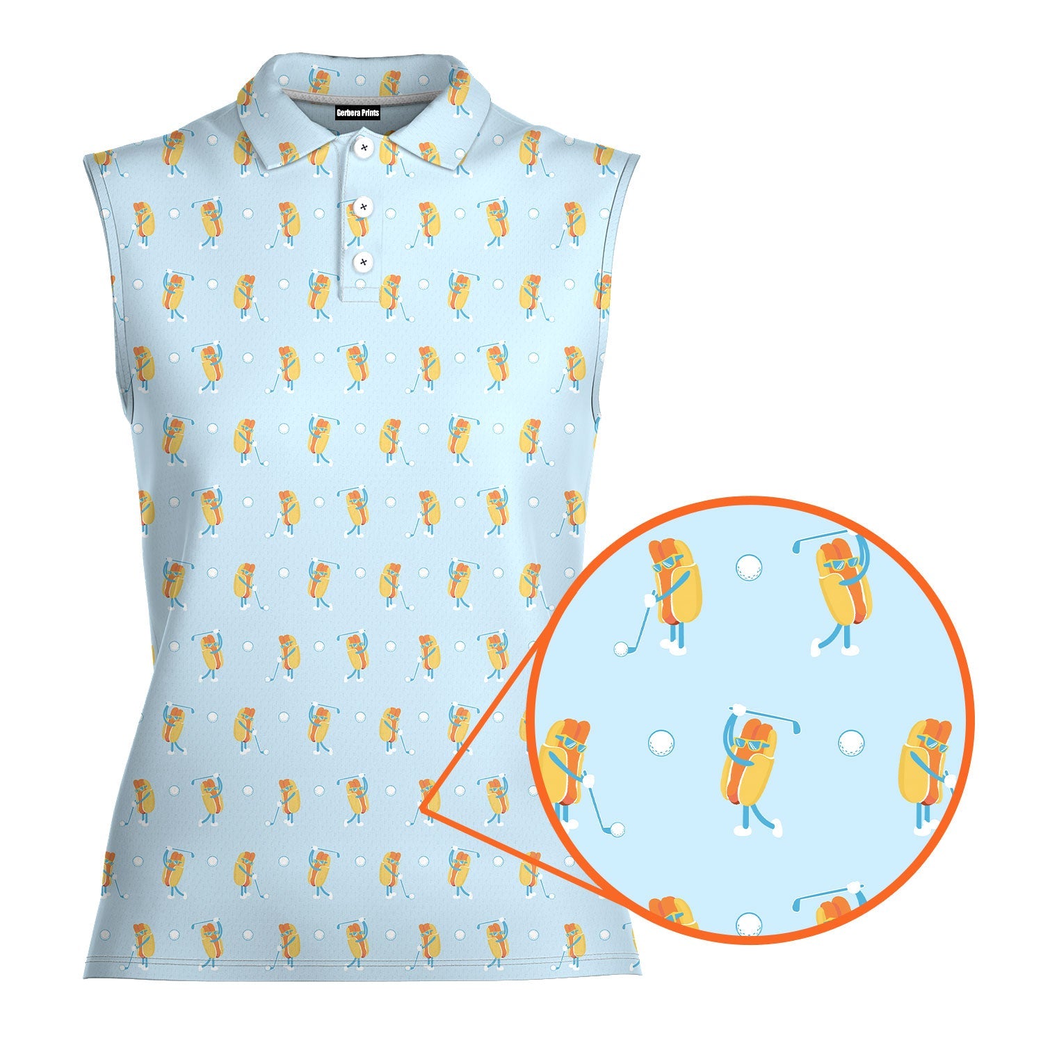 Sizzlin' Swing-Women Sleeveless Polo Shirt-Gerbera Prints