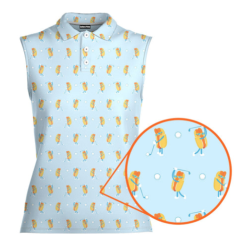 Sizzlin' Swing-Women Sleeveless Polo Shirt-Gerbera Prints