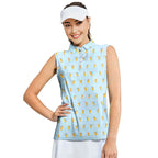 Sizzlin' Swing-Women Sleeveless Polo Shirt-Gerbera Prints