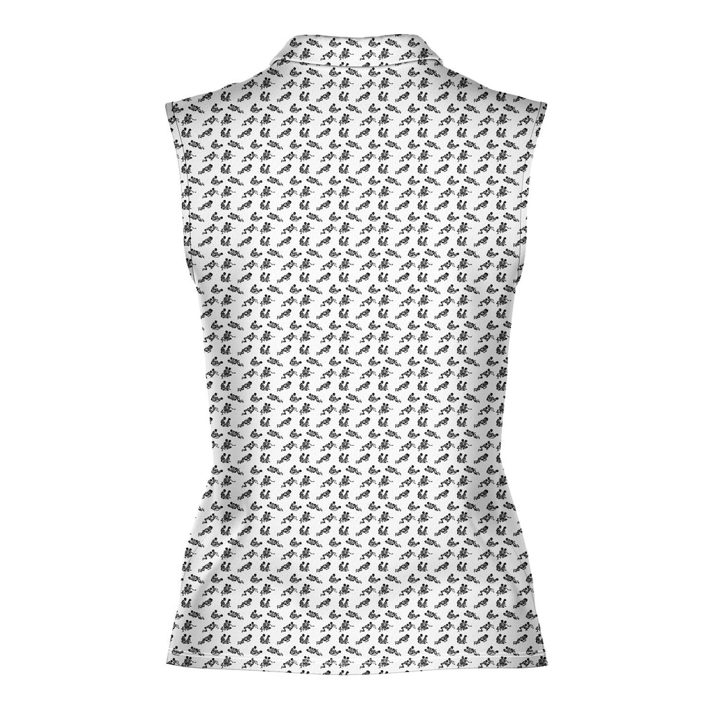Endless Love-Women Sleeveless Polo Shirt-Gerbera Prints