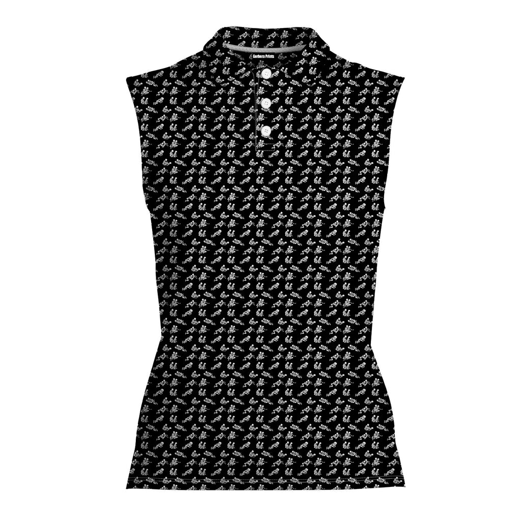 Endless Love-Women Sleeveless Polo Shirt-Gerbera Prints