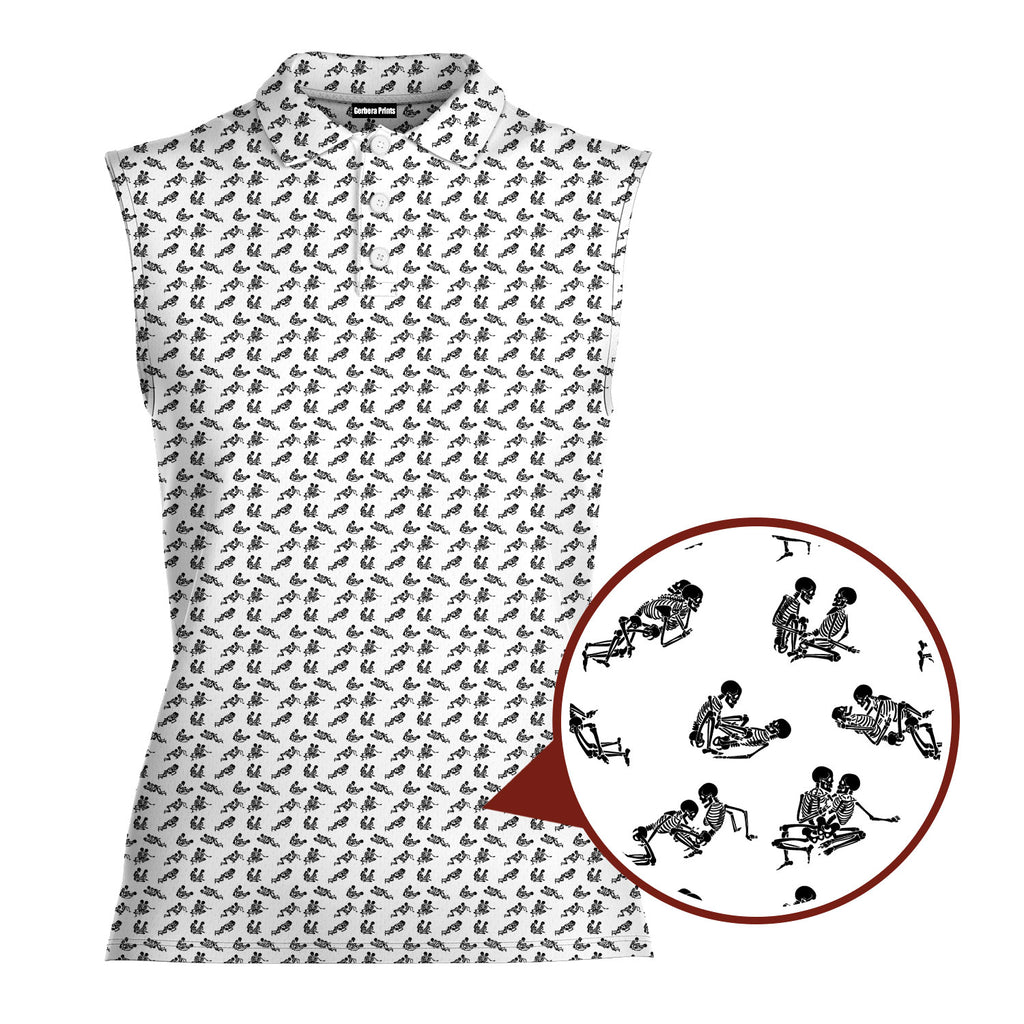 Endless Love-Women Sleeveless Polo Shirt-Gerbera Prints