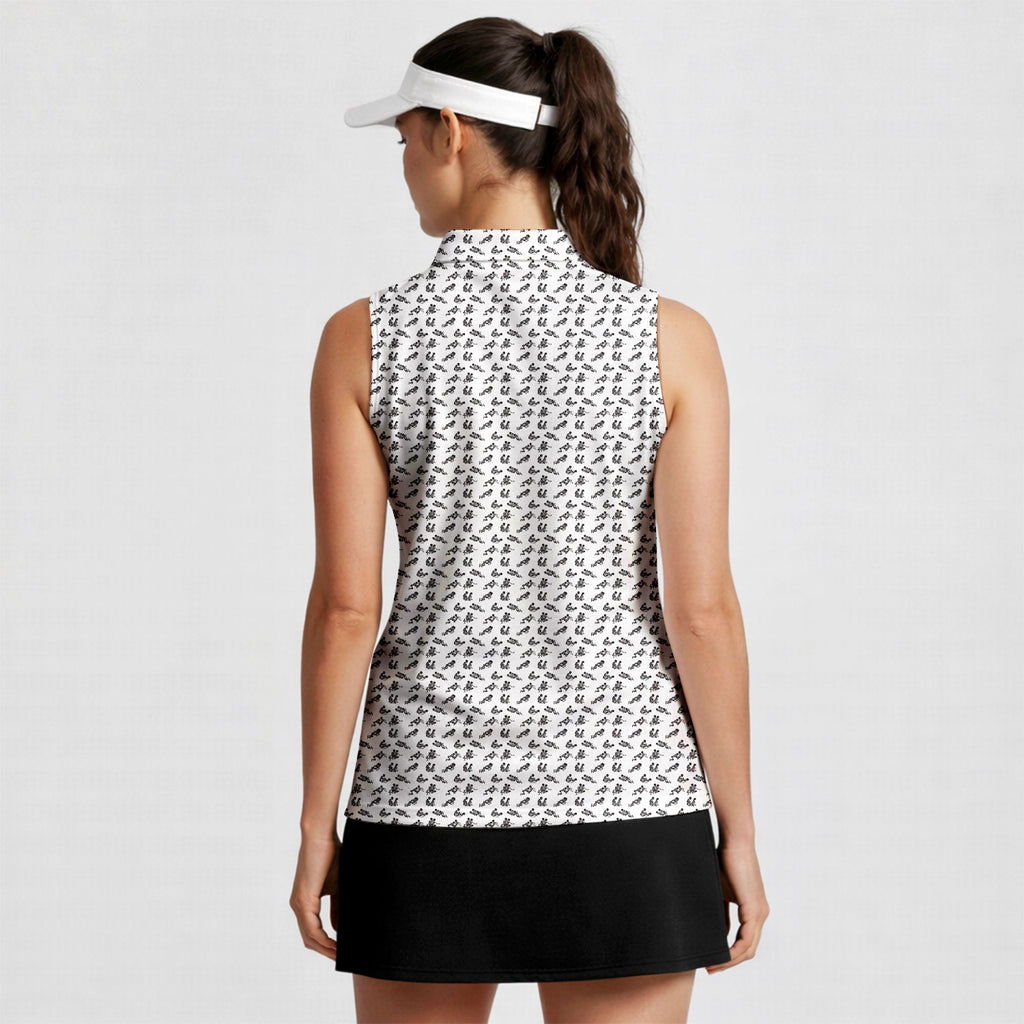 Endless Love-Women Sleeveless Polo Shirt-Gerbera Prints