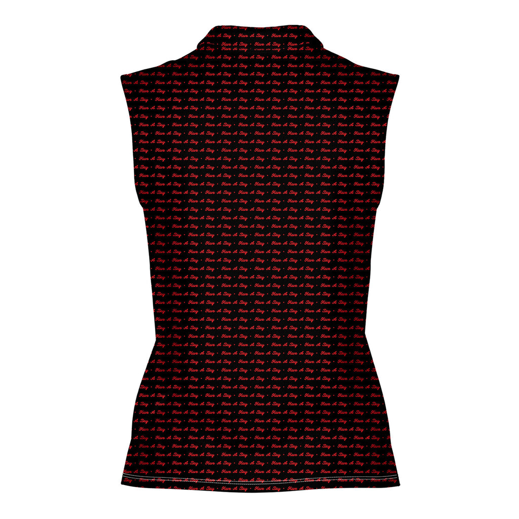 Have A Day-Women Sleeveless Polo Shirt-Gerbera Prints