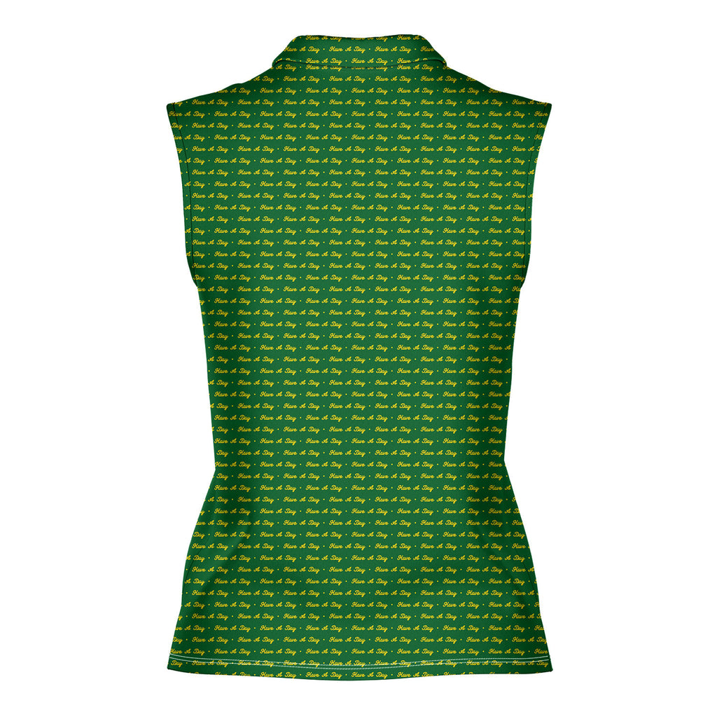 Have A Day-Women Sleeveless Polo Shirt-Gerbera Prints