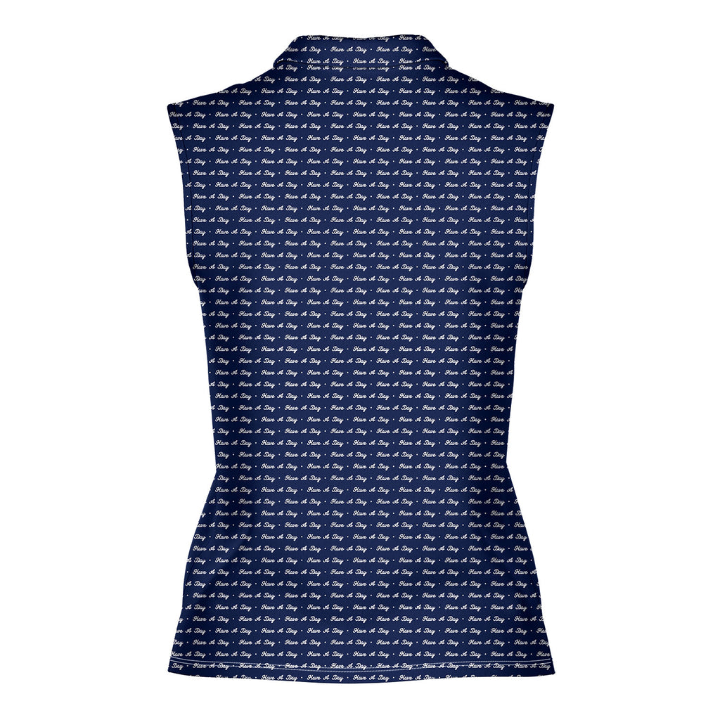 Have A Day-Women Sleeveless Polo Shirt-Gerbera Prints