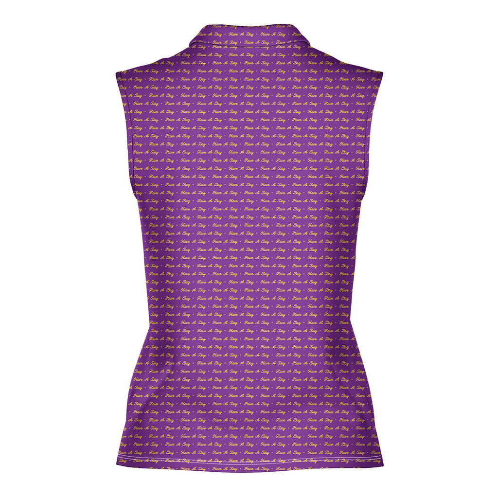 Have A Day-Women Sleeveless Polo Shirt-Gerbera Prints