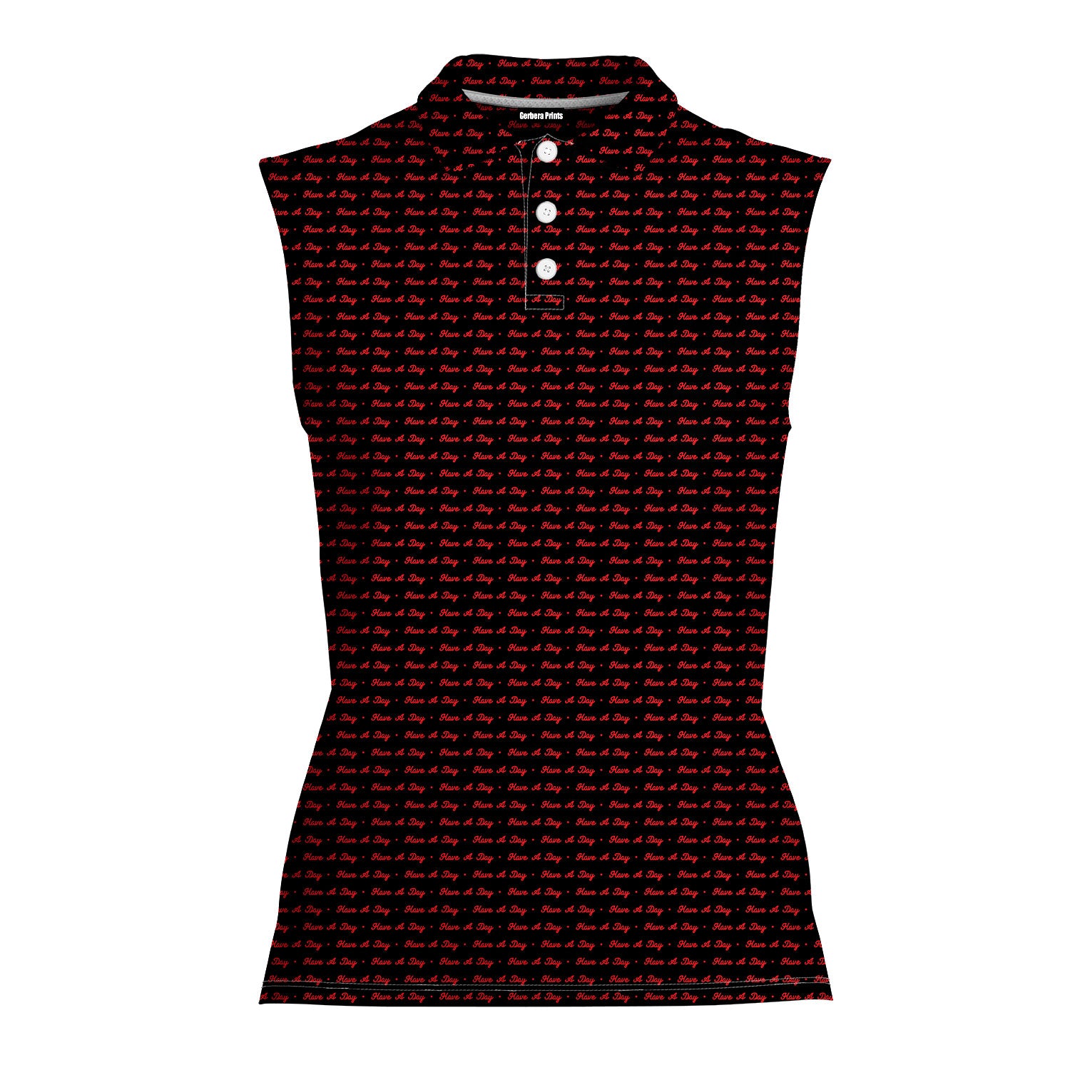 Have A Day-Women Sleeveless Polo Shirt-Gerbera Prints