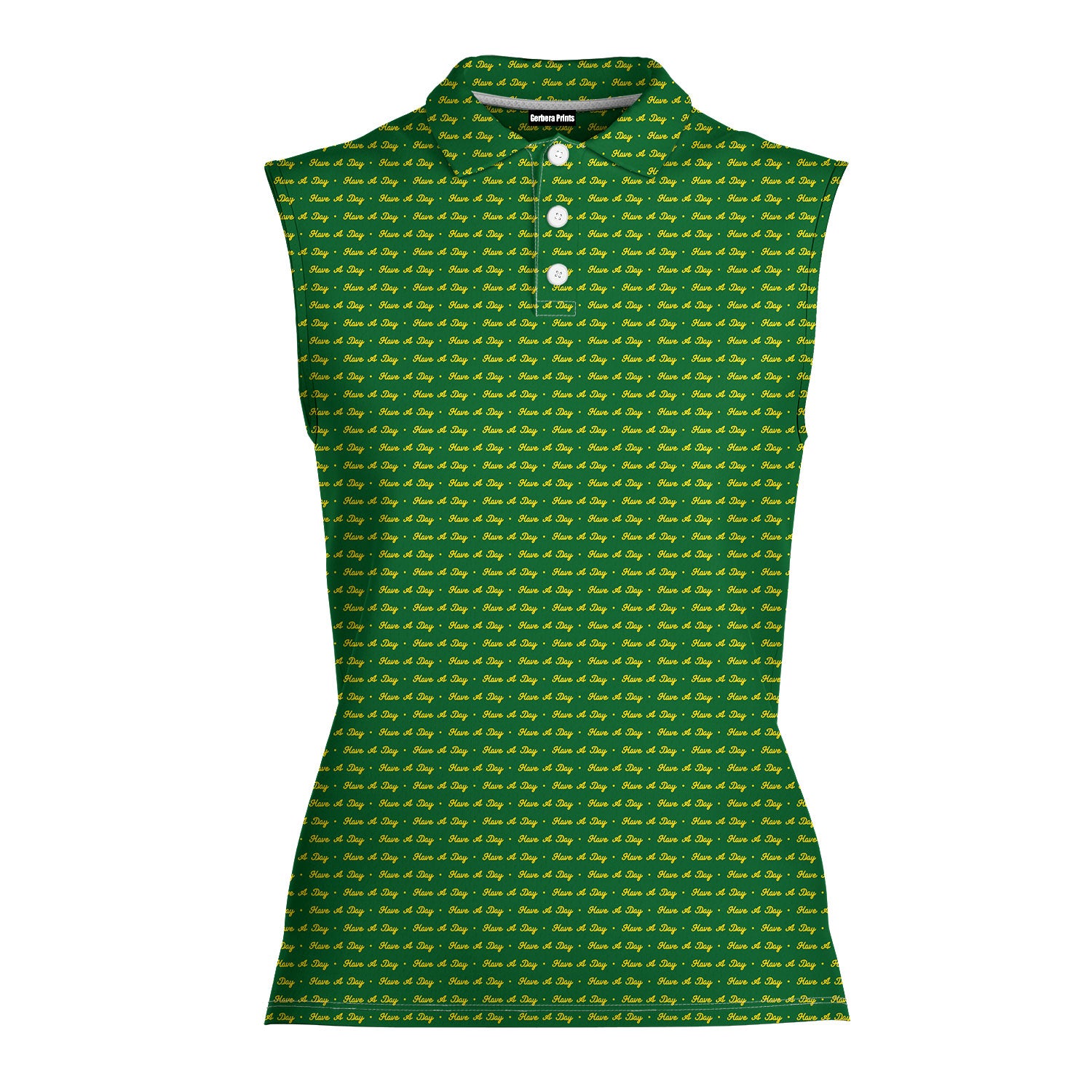 Have A Day-Women Sleeveless Polo Shirt-Gerbera Prints