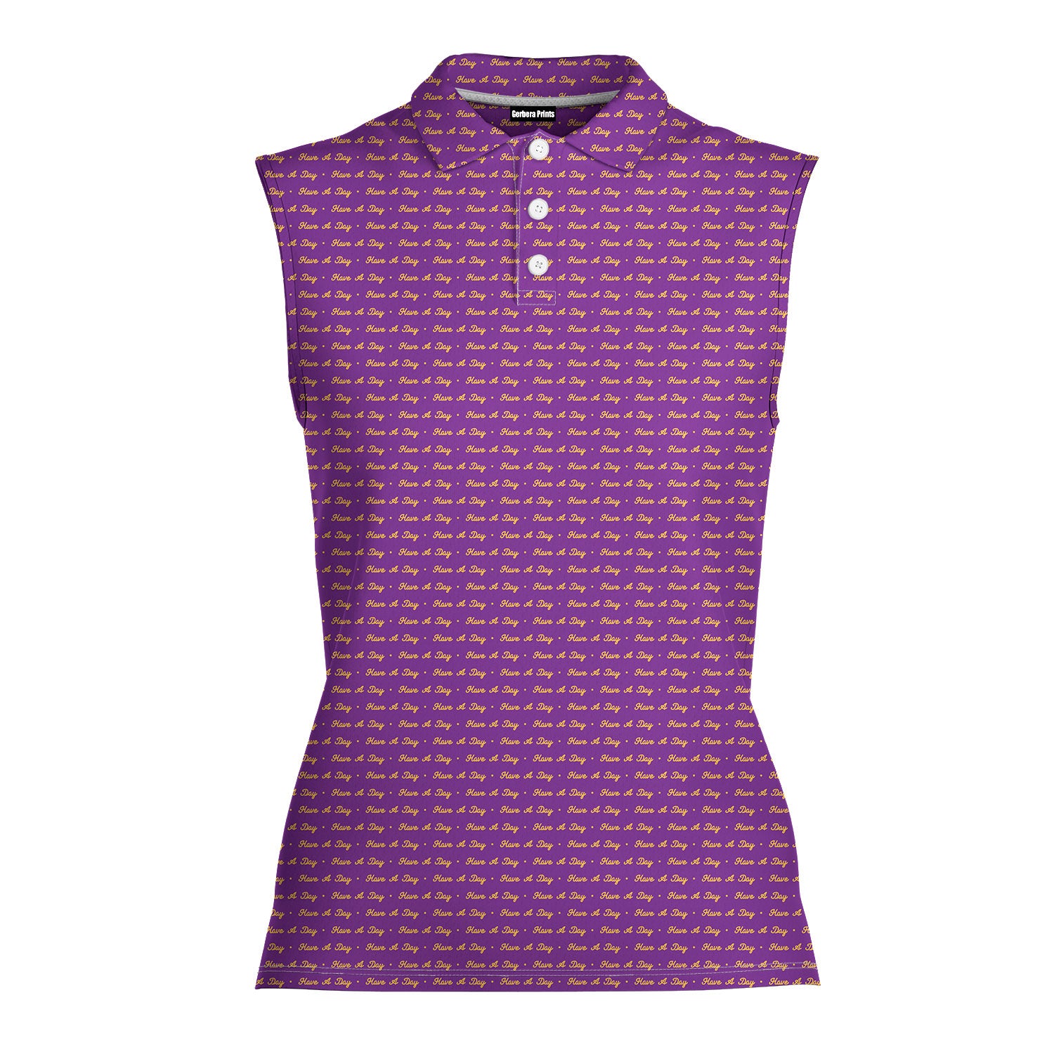 Have A Day-Women Sleeveless Polo Shirt-Gerbera Prints