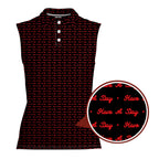 Have A Day-Women Sleeveless Polo Shirt-Gerbera Prints