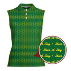 Have A Day-Women Sleeveless Polo Shirt-Gerbera Prints