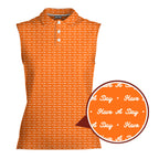 Have A Day-Women Sleeveless Polo Shirt-Gerbera Prints
