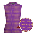 Have A Day-Women Sleeveless Polo Shirt-Gerbera Prints