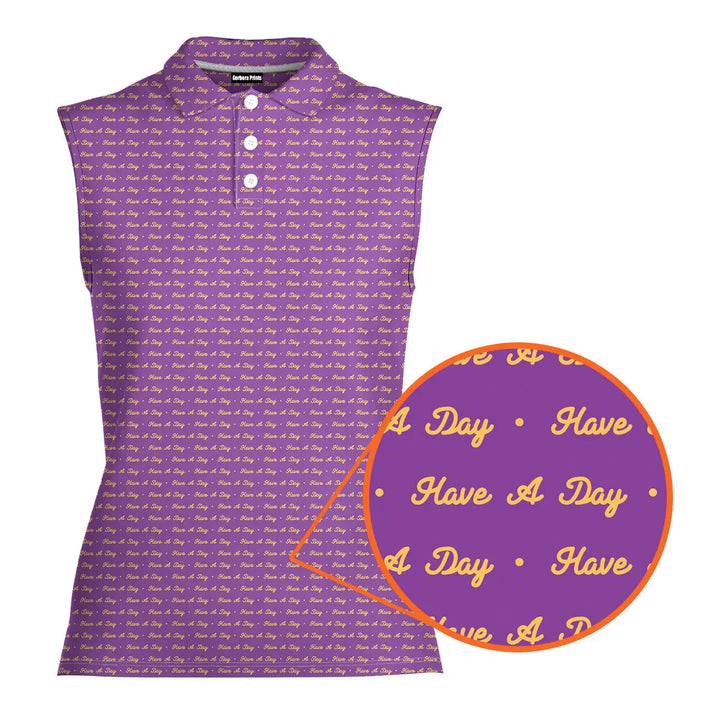 Have A Day - Ladies Sleeveless Golf Polo Shirt