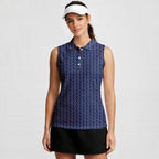 Have A Day-Women Sleeveless Polo Shirt-Gerbera Prints