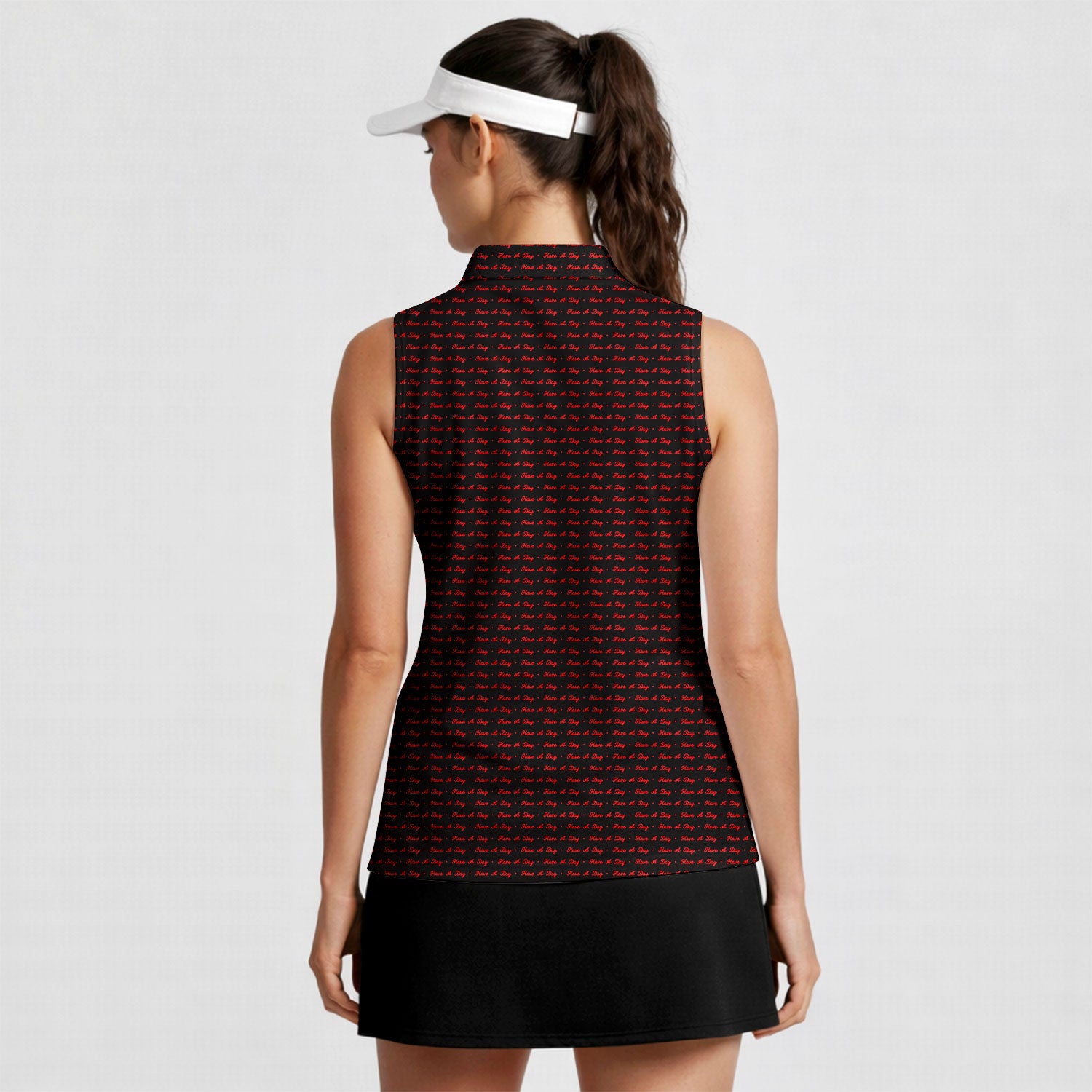 Have A Day-Women Sleeveless Polo Shirt-Gerbera Prints
