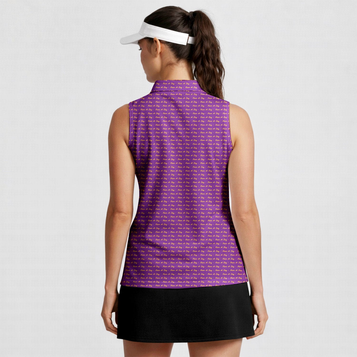 Have A Day-Women Sleeveless Polo Shirt-Gerbera Prints