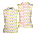 Cute Raincoat Cartoon Character-Women Sleeveless Polo Shirt-Gerbera Prints