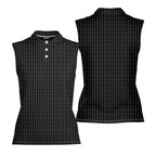 The F#@K-Women Sleeveless Polo Shirt-Gerbera Prints
