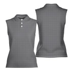 The F#@K-Women Sleeveless Polo Shirt-Gerbera Prints