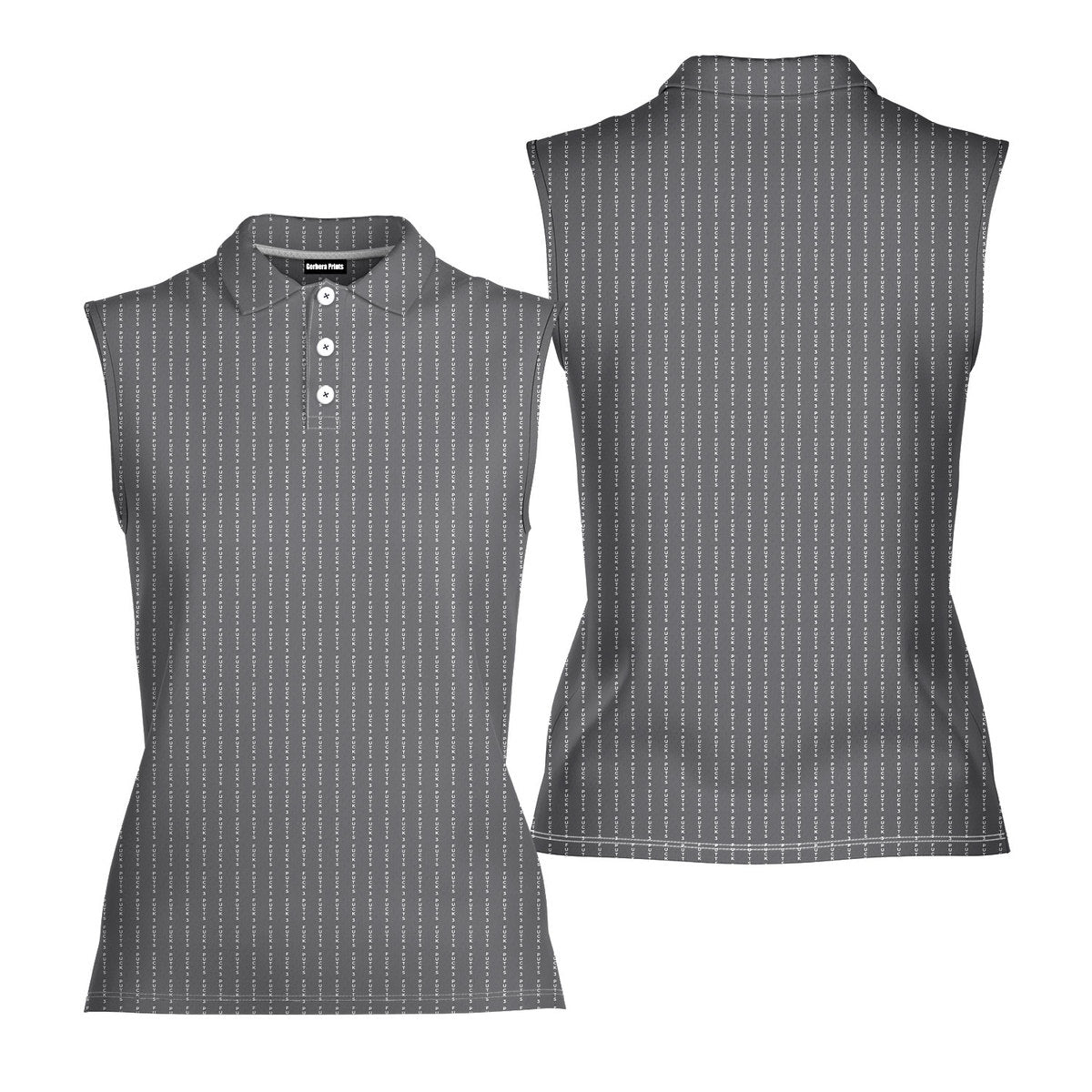 The F#@K-Women Sleeveless Polo Shirt-Gerbera Prints