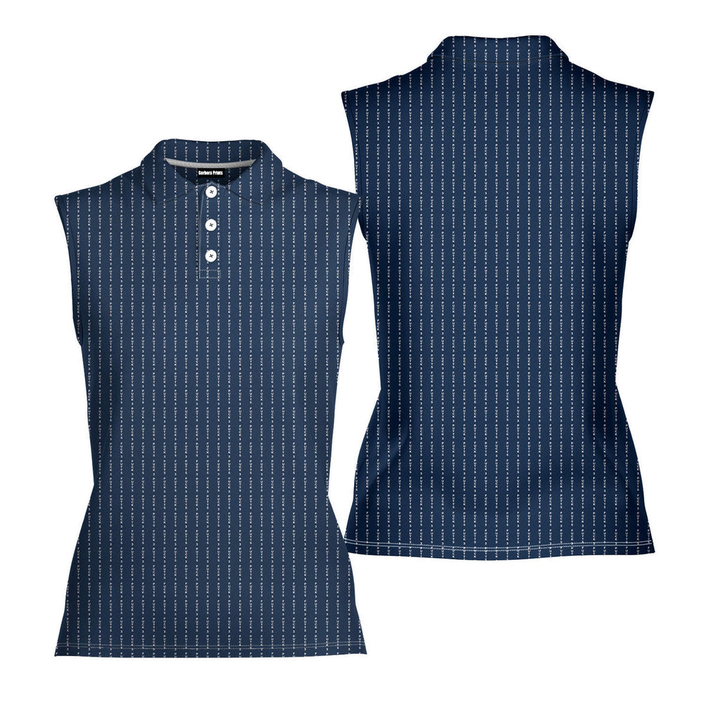 The F#@K-Women Sleeveless Polo Shirt-Gerbera Prints