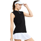 The F#@K-Women Sleeveless Polo Shirt-Gerbera Prints