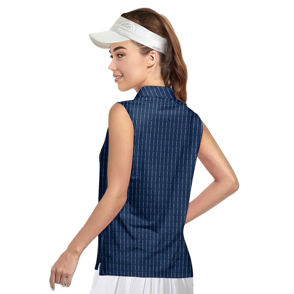 The F#@K-Women Sleeveless Polo Shirt-Gerbera Prints