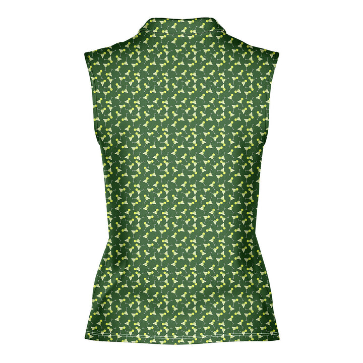 19th Hole Margarita Cocktail Slice Lime - Ladies Sleeveless Golf Polo