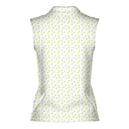 19th Hole Margarita Cocktail Slice Lime - Ladies Sleeveless Golf Polo