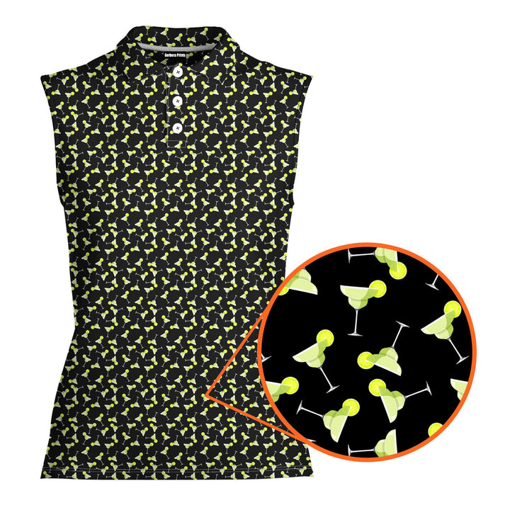 19th Hole Margarita Cocktail Slice Lime - Ladies Sleeveless Golf Polo