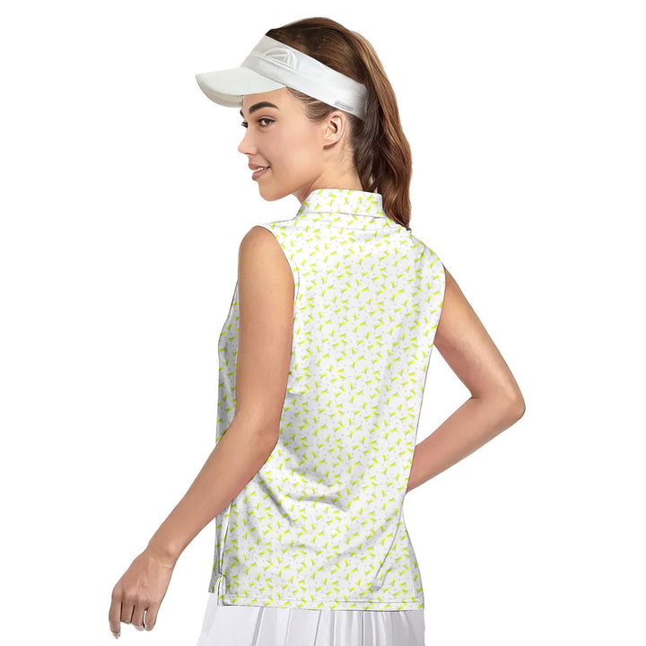 19th Hole Margarita Cocktail Slice Lime - Ladies Sleeveless Golf Polo