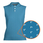 F* Fore the Laughs-Women Sleeveless Polo Shirt-Gerbera Prints