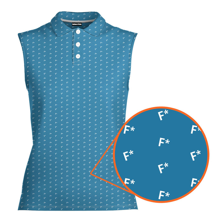 F* Fore the Laughs - Ladies Sleeveless Golf Polo Shirt 