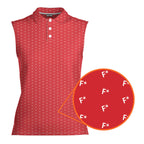 F* Fore the Laughs-Women Sleeveless Polo Shirt-Gerbera Prints