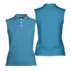 F* Fore the Laughs-Women Sleeveless Polo Shirt-Gerbera Prints