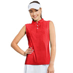 F* Fore the Laughs-Women Sleeveless Polo Shirt-Gerbera Prints