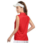 F* Fore the Laughs-Women Sleeveless Polo Shirt-Gerbera Prints