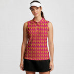 The Pink Taco-Women Sleeveless Polo Shirt-Gerbera Prints