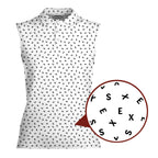 Words Swirl-Women Sleeveless Polo Shirt-Gerbera Prints