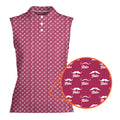 Mustache Rides Performance-Women Sleeveless Polo Shirt-Gerbera Prints