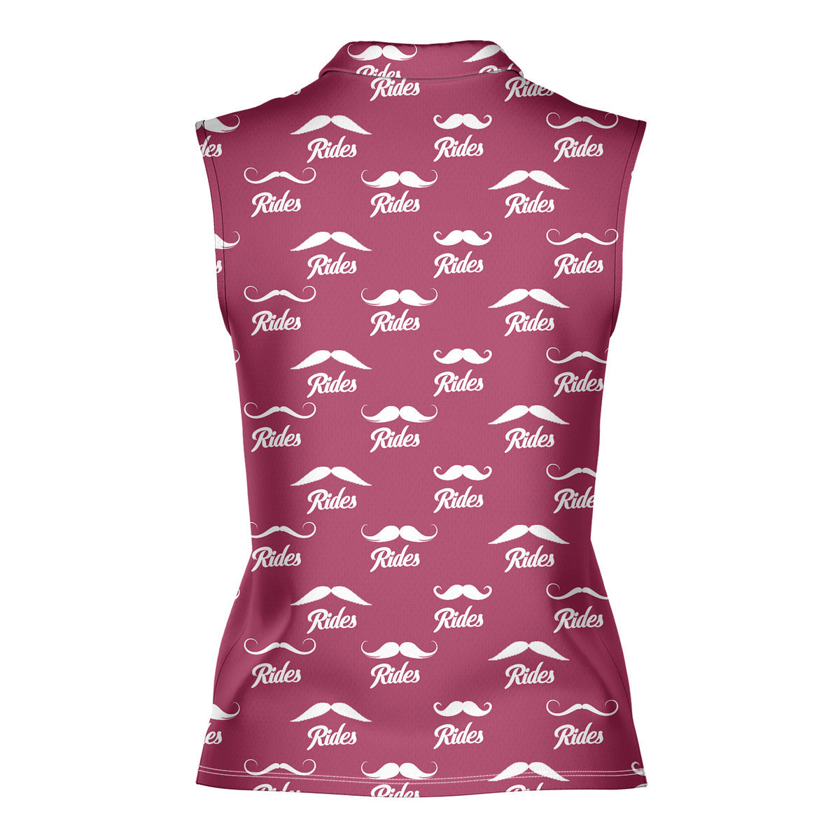 Mustache Rides Performance-Women Sleeveless Polo Shirt-Gerbera Prints