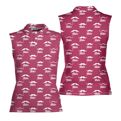 Mustache Rides Performance - Ladies Sleeveless Golf Polo Shirt