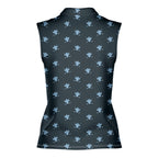 Lucky 13-Women Sleeveless Polo Shirt-Gerbera Prints