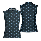 Lucky 13-Women Sleeveless Polo Shirt-Gerbera Prints