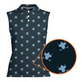 Lucky 13-Women Sleeveless Polo Shirt-Gerbera Prints