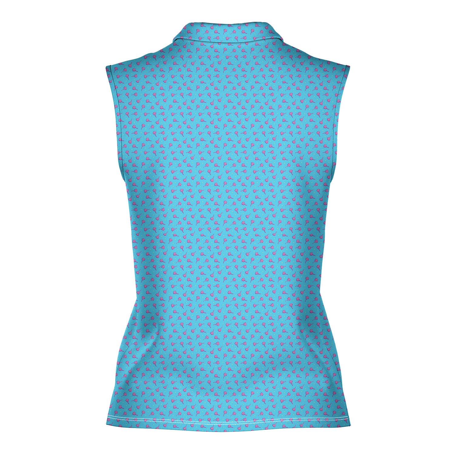 Breezy Swing-Women Sleeveless Polo Shirt-Gerbera Prints