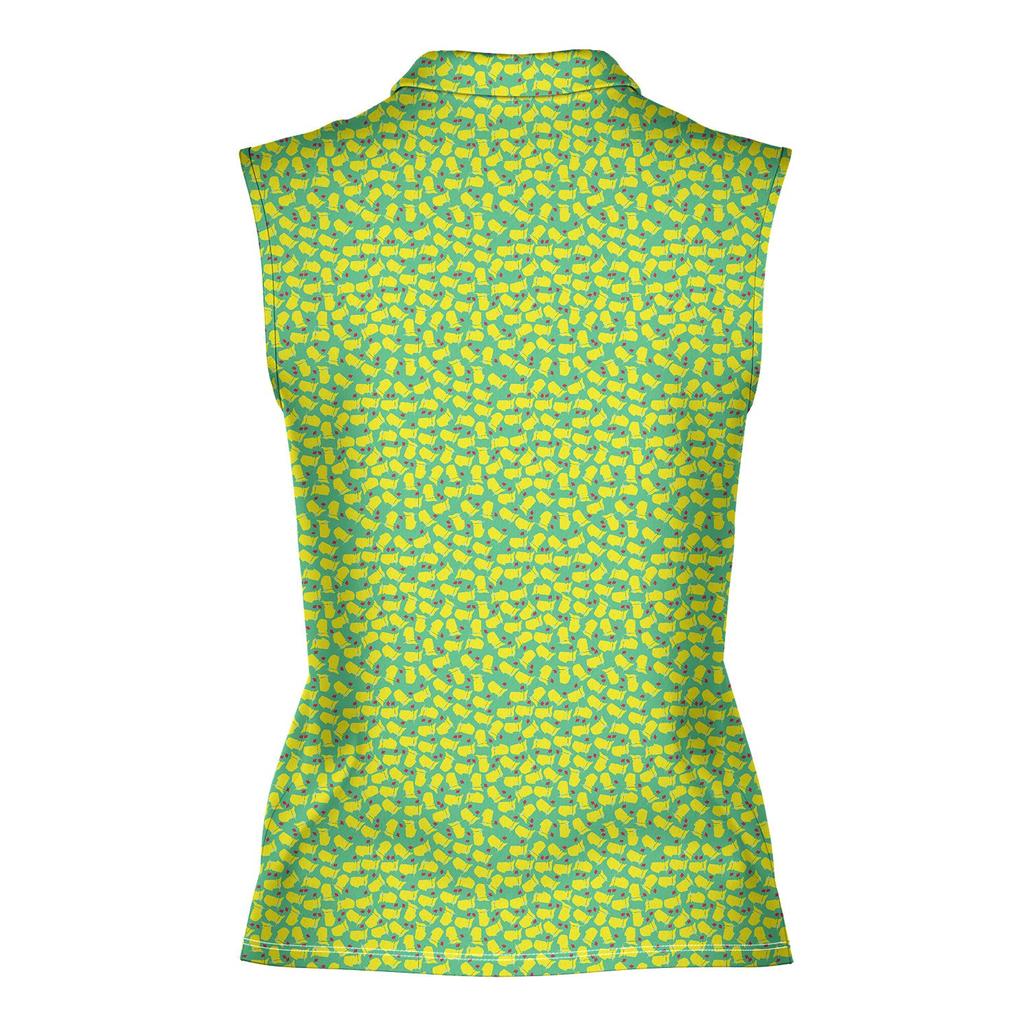 Augusta Tournament Ready-Women Sleeveless Polo Shirt-Gerbera Prints